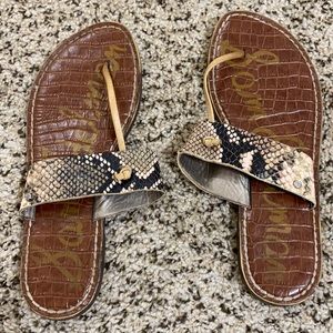 Snake print leather Sam Edelman sandals with rubber soles - size 6